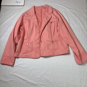 Cappagallo Womens Peach spring lightweight blazer jacket size Extra Large